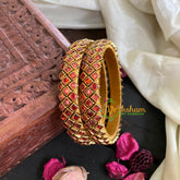 Kada Kundan Bangle - Orange Ring-G4867